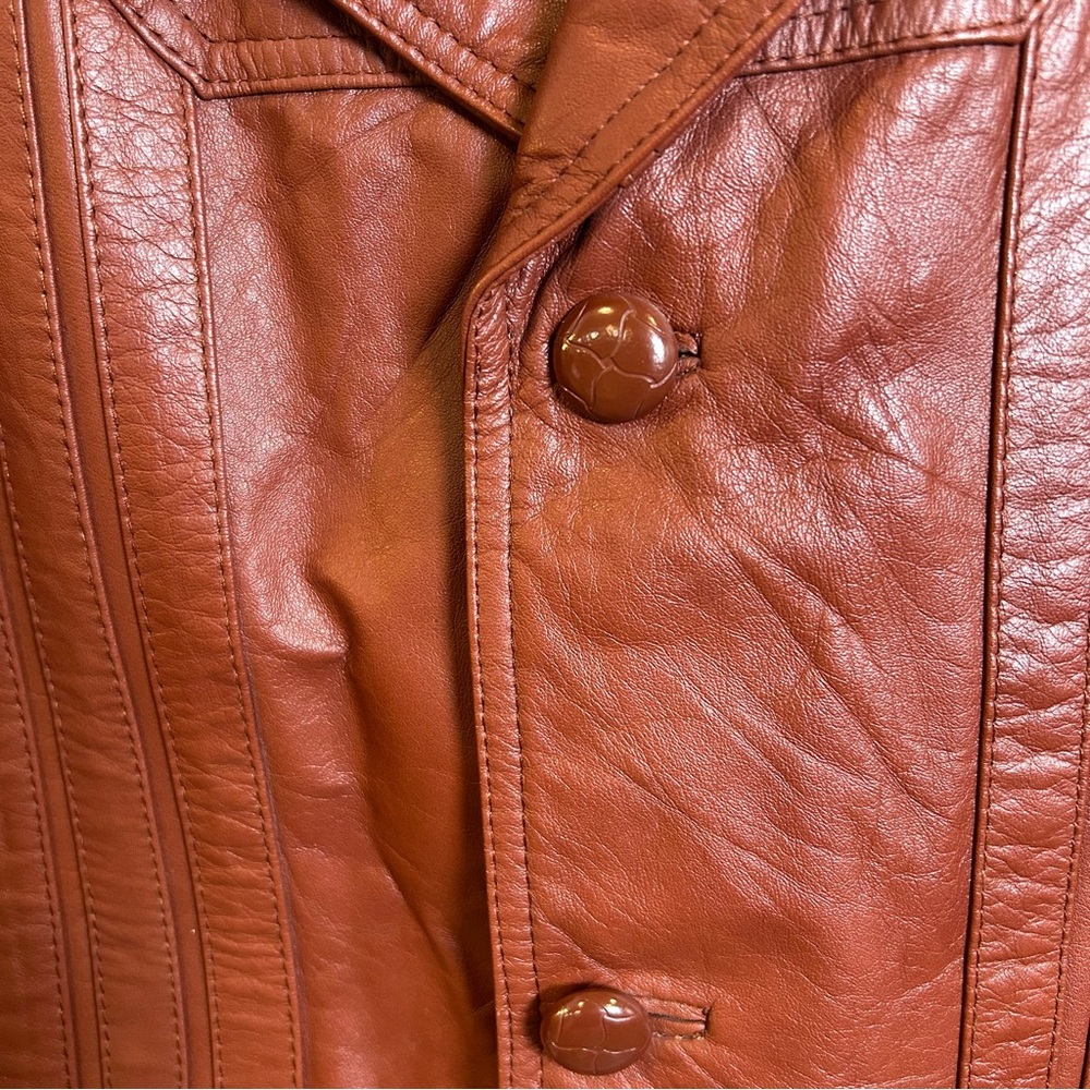 Vintage Leathers by Jeffery Men’s Brown Leather Jacket‎ Size 42 - Picture 5 of 13